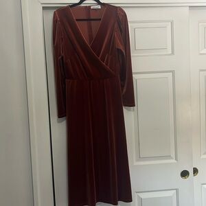 Dusty Rose Fit and Flare Dress